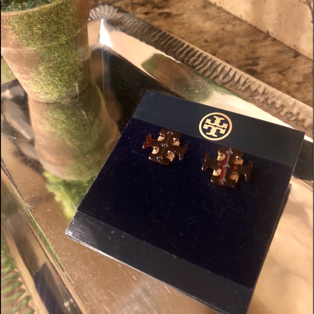 Tory Burch Tortoise Logo Studs